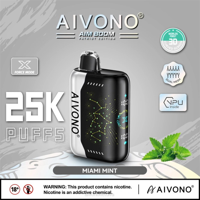Aivono AIM BOOM 25 000 Majamio mėtų - L68X349 Aivono Puffs