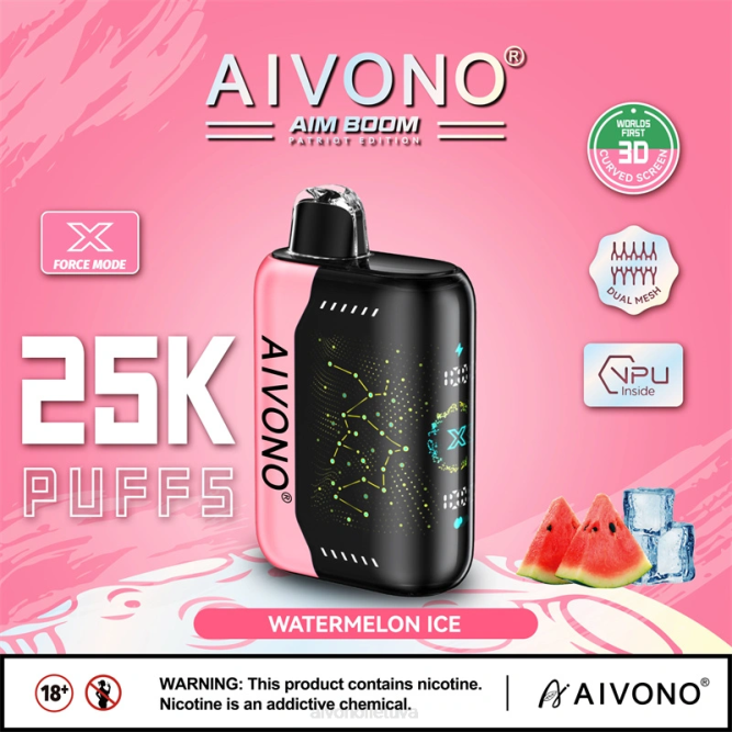 Aivono AIM BOOM 25 000 arbūzų ledas - L68X353 Aivono Vape Review