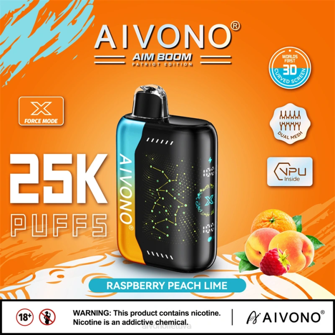 Aivono AIM BOOM 25 000 aviečių persikų laimas - L68X350 Aivono Vape Review