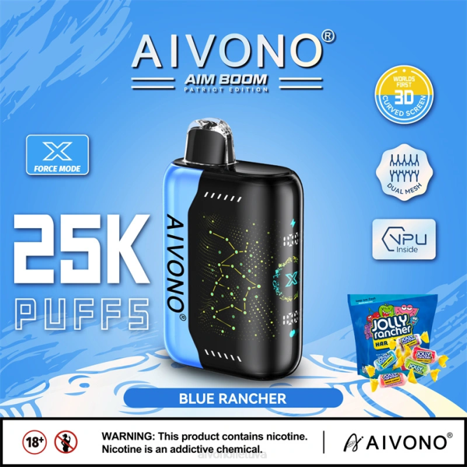 Aivono AIM BOOM 25 000 mėlynasis rančeris - L68X344 Aivono Vape Review