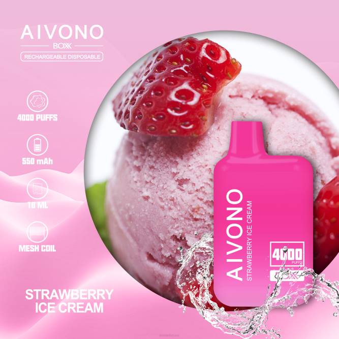 Aivono AIM BOXX 4000 braškių ledų - L68X221 Aivono Vape Review