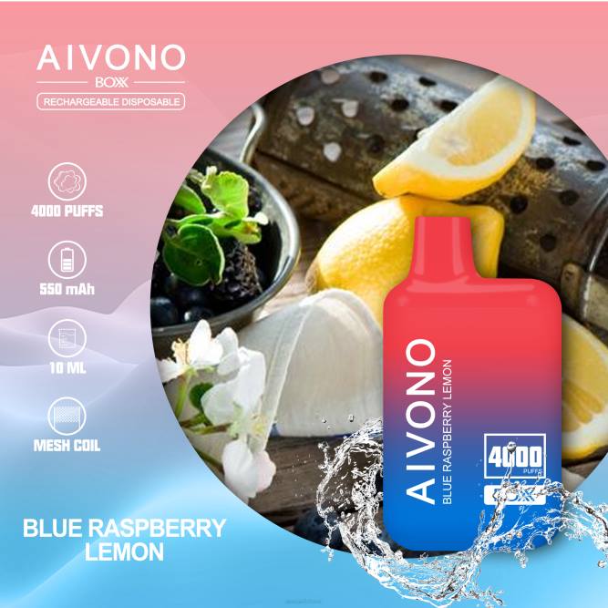 Aivono AIM BOXX 4000 mėlyna aviečių citrina - L68X217 Aivono Puffs