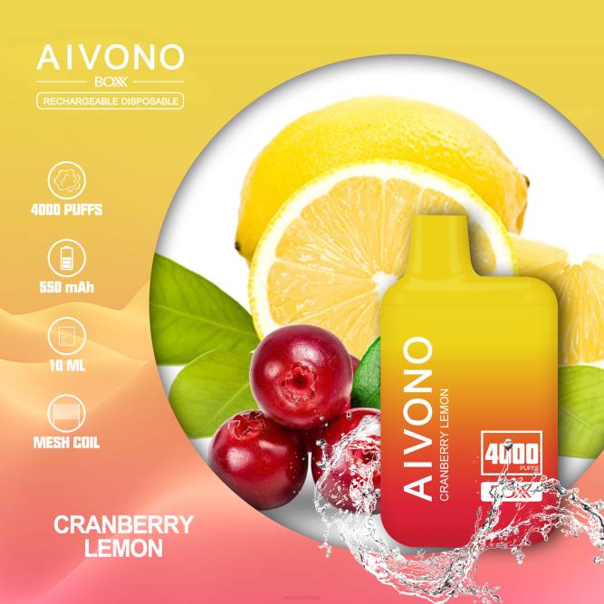 Aivono AIM BOXX 4000 spanguolių citrina - L68X218 Aivono Vape Review
