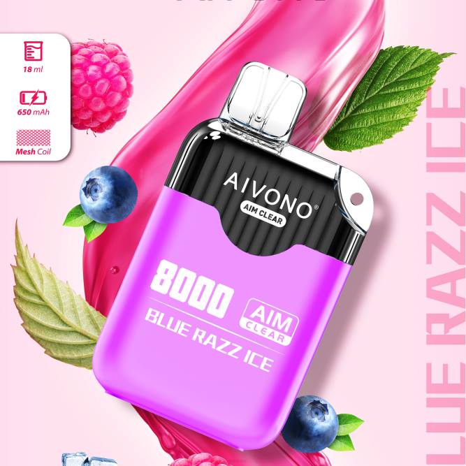 Aivono AIM CLEAR 8000 mėlynas razz ledas - L68X202 Aivono Puffs
