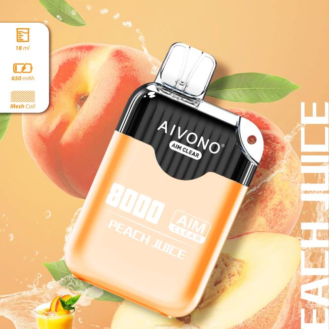 Aivono AIM CLEAR 8000 persikų sultys - L68X203 Aivono Vape Review