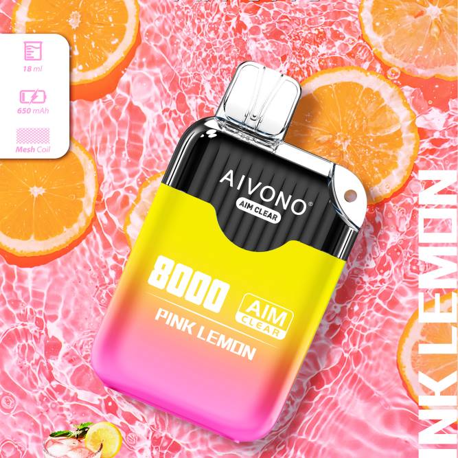 Aivono AIM CLEAR 8000 rožinė citrina - L68X211 Aivono Puffs