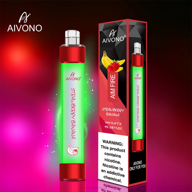 Aivono AIM FIRE 1000 braškinis bananas - L68X332 Aivono Vape Review