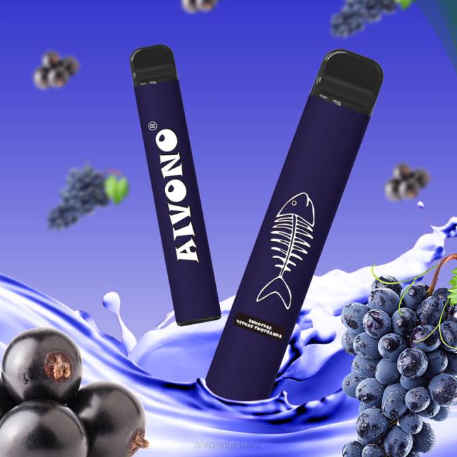 Aivono AIM FISHBONE 600 vynuogių juodųjų serbentų - L68X284 Aivono Vape Review