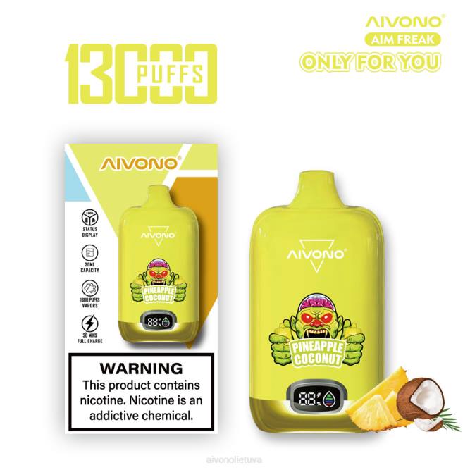 Aivono AIM FREAK 13 000 ananasų kokoso - L68X248 Aivono Vape Review