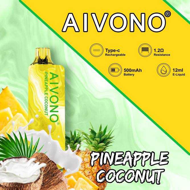 Aivono AIM GUN 7000 ananasų kokoso - L68X106 Aivono Puffs