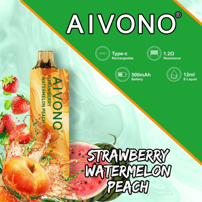 Aivono AIM GUN 7000 braškinis arbūzas persikas - L68X108 Aivono Lietuva
