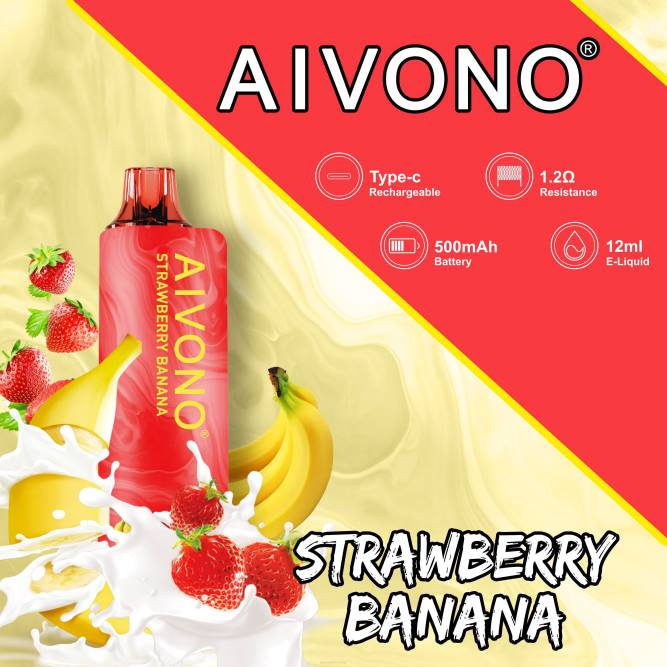 Aivono AIM GUN 7000 braškinis bananas - L68X107 Aivono Vape Review