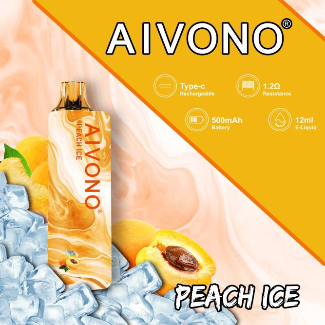 Aivono AIM GUN 7000 persikų ledas - L68X103 Aivono Puffs