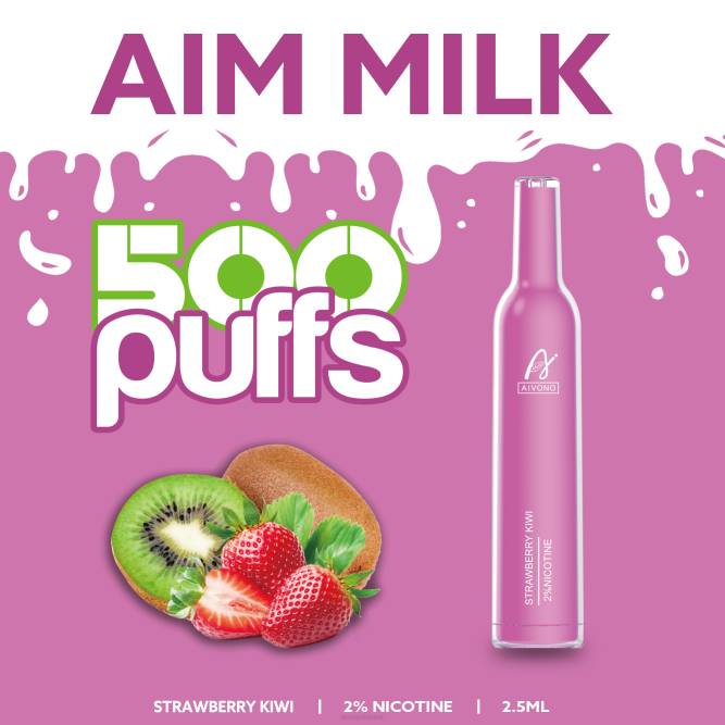 Aivono AIM MILK 500 braškių kivi - L68X271 Aivono Puffs