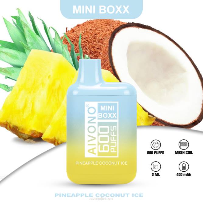 Aivono AIM MINI BOXX 600 ananasų kokoso ledas - L68X238 Aivono Puffs