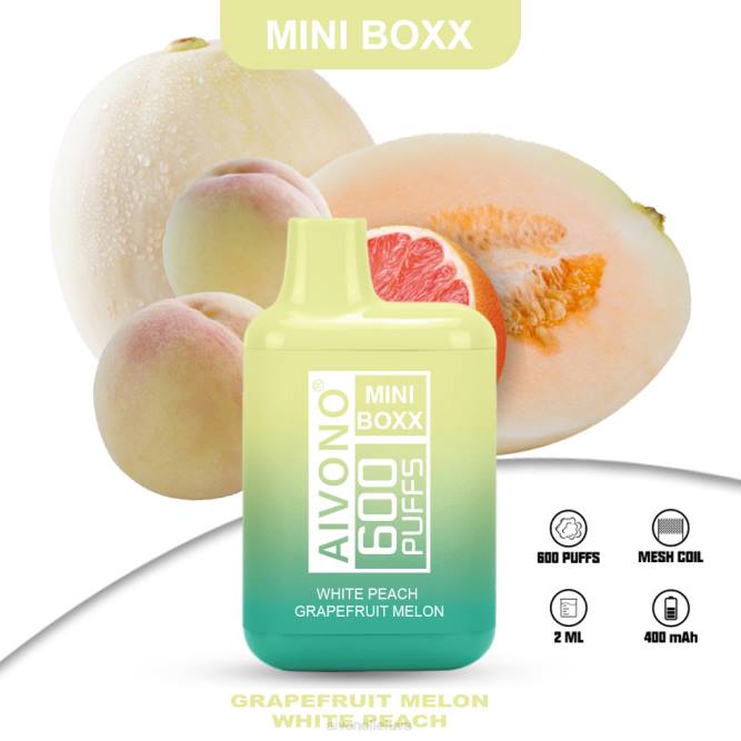 Aivono AIM MINI BOXX 600 baltas persikas greipfrutas melionas - L68X241 Aivono Puffs