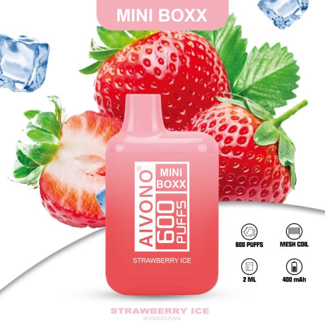Aivono AIM MINI BOXX 600 braškių ledų - L68X236 Aivono Vape Review