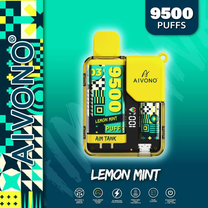 Aivono AIM TANK 9500 citrinų mėtų - L68X35 Aivono Vape Review