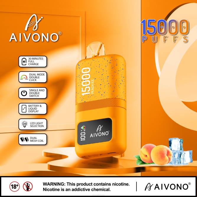 Aivono AIM magic 15 000 persikų ledas - L68X59 Aivono Vape Review
