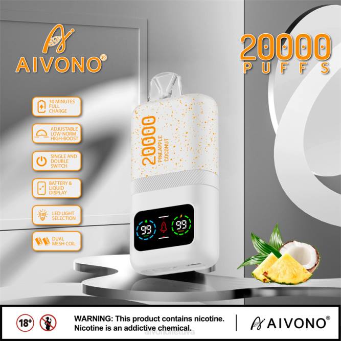 Aivono AIM magic 20 000 ananasų kokoso ledas - L68X76 Aivono Puffs
