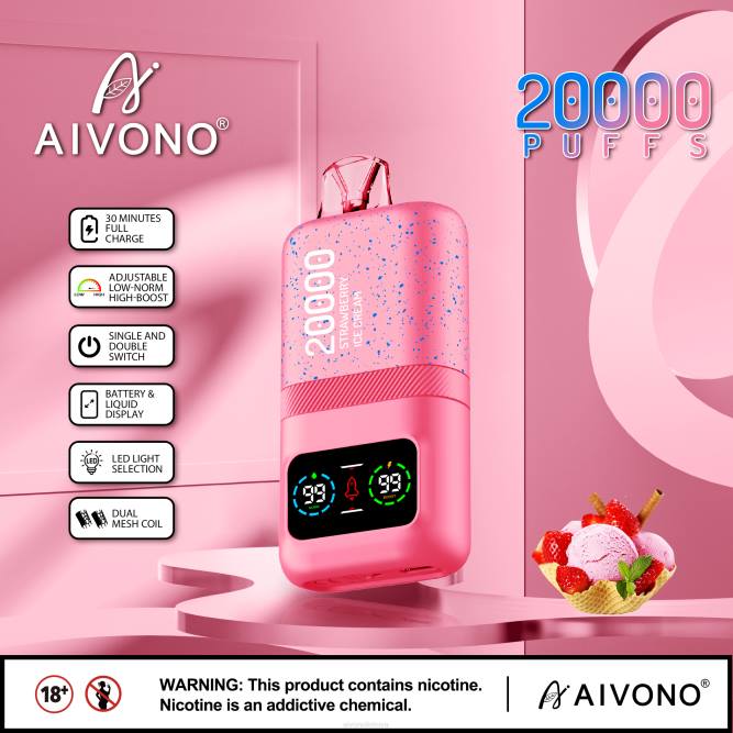 Aivono AIM magic 20 000 braškių ledų - L68X80 Aivono Vape Review