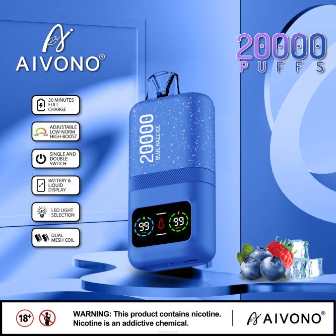 Aivono AIM magic 20 000 mėlynas razz ledas - L68X79 Aivono Puffs
