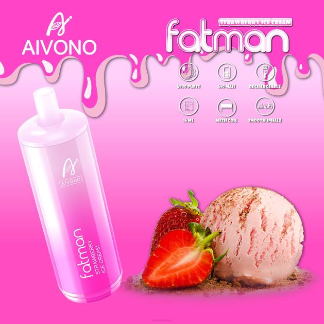 Aivono FATMAN 6800 braškių ledų - L68X21 Aivono Lietuva