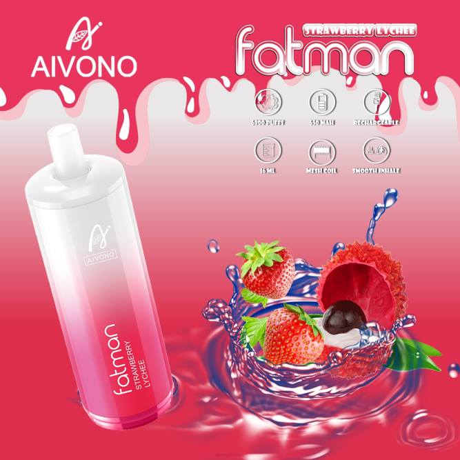 Aivono FATMAN 6800 braškių ličiai - L68X23 Aivono Vape Review