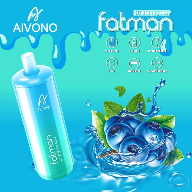 Aivono FATMAN 6800 mėlynių mėtų - L68X22 Aivono Puffs