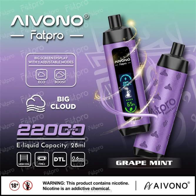 Aivono Fatpro 22000 vynuogių mėtų - L68X2 Aivono Vape Review