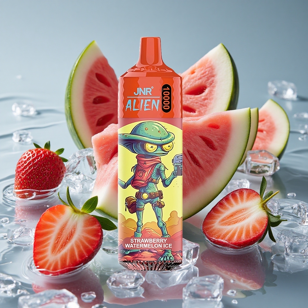 JNR Alien 10000 Puffs 20ml Skystis Vienkartinis Vape Braškės Arbūzas Ledas