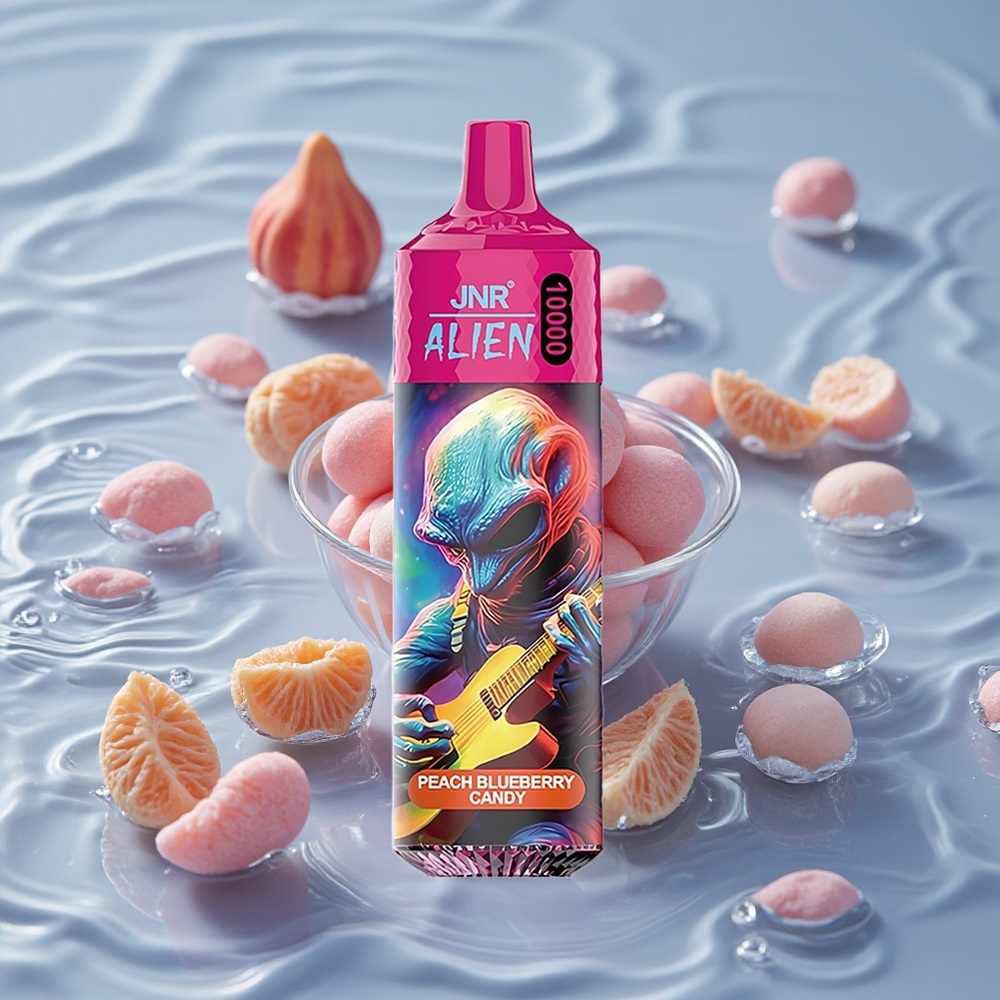 JNR Alien 10000 Puffs 850mAh (miliampervalandės) Persikų Mėlynųjų Uogų Saldainiai