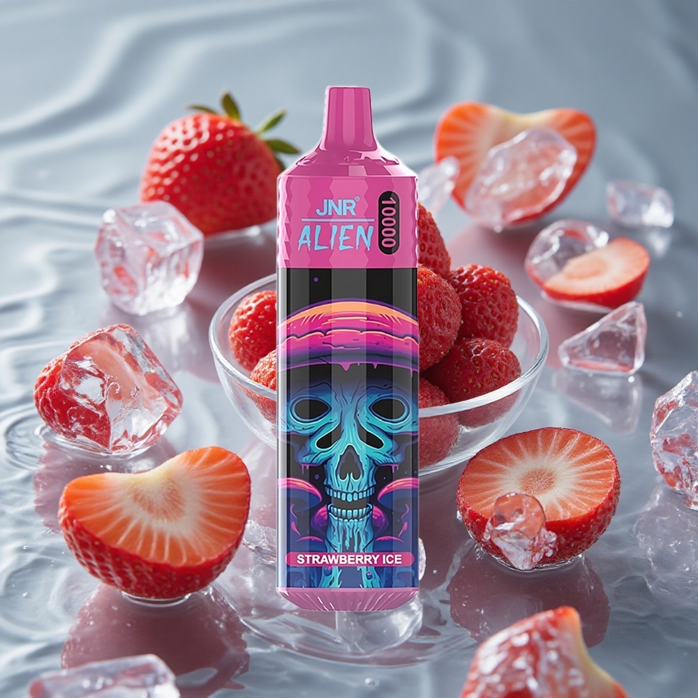 JNR Alien 10000 Puffs 850mAh Akumuliatorius 10000 Puffs Braškės Ledas