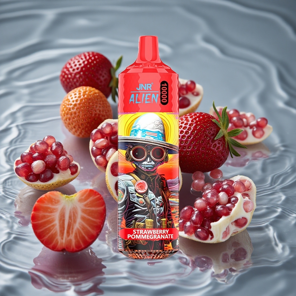 JNR Alien 10000 Puffs 850mAh Akumuliatorius Vienkartinis Vape Braškė Granatas