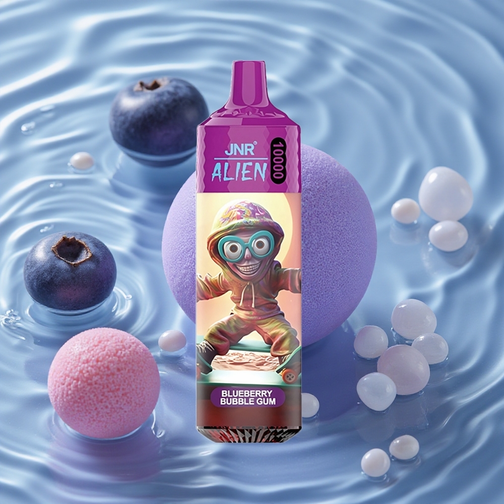 JNR Alien 10000 Puffs Vienkartinis Vape Mėlynųjų Uogų Burbulų Guminukai