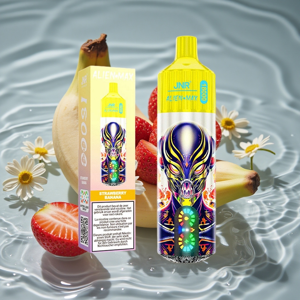 JNR Alien Max 18000 Puffs Dviguba Dėžutė  Dvigubas Šerdis Braškė Bananas