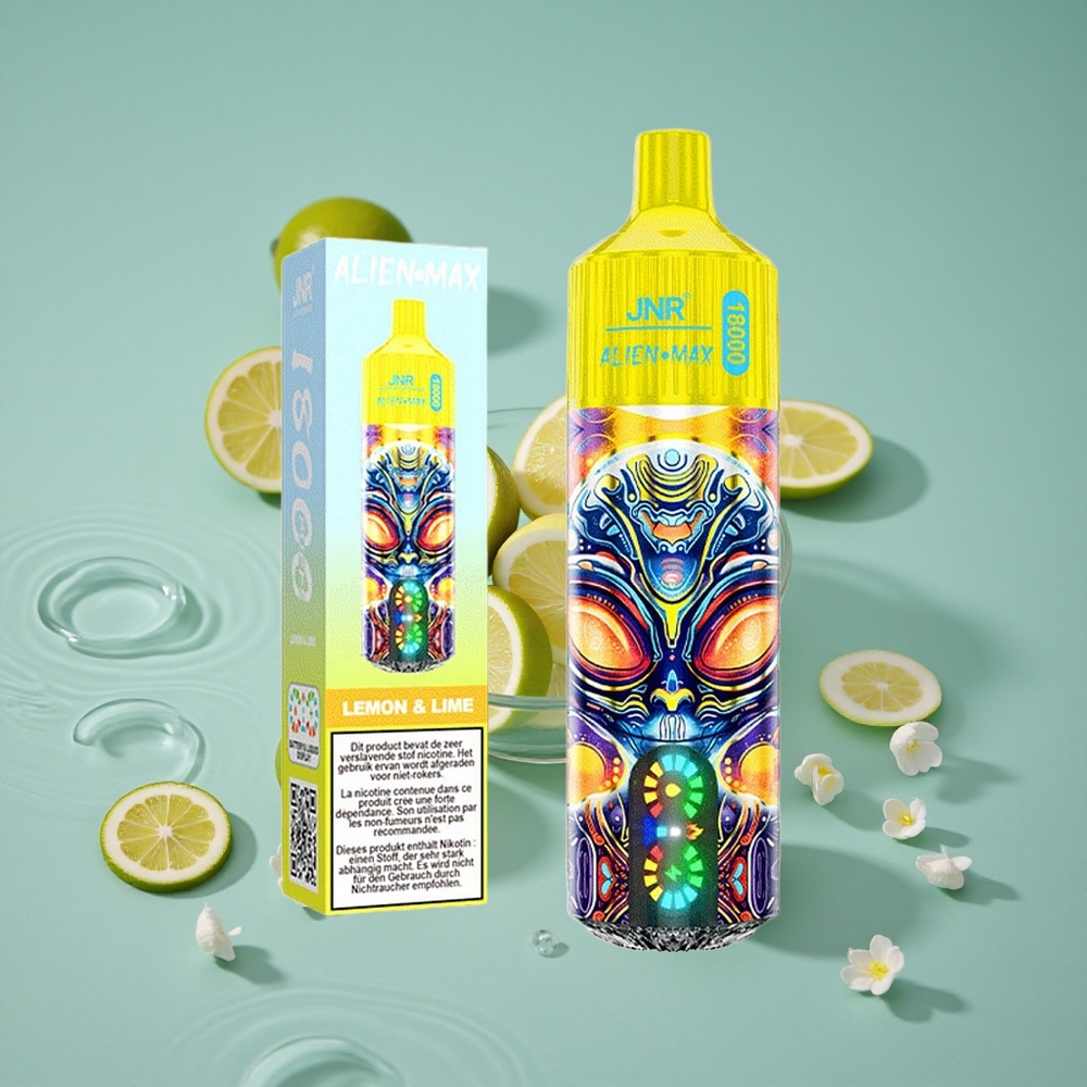 JNR Alien Max 18000 Puffs Dviguba Tinklelinė Ritė Citrina  Žalioji Riešutė
