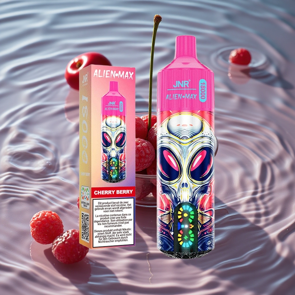 JNR Alien Max 18000 Puffs Dviguba Tinklelinė Ritė Vyšnia Uoga Vienkartinis Vape