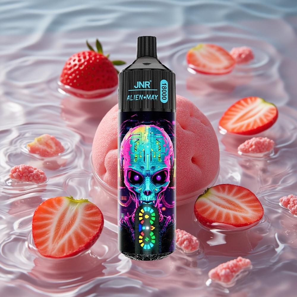 JNR Alien Max 18000 Puffs Dvigubas Tinklelis  Dvigubas Šerdis Hubba Bubba Braškė