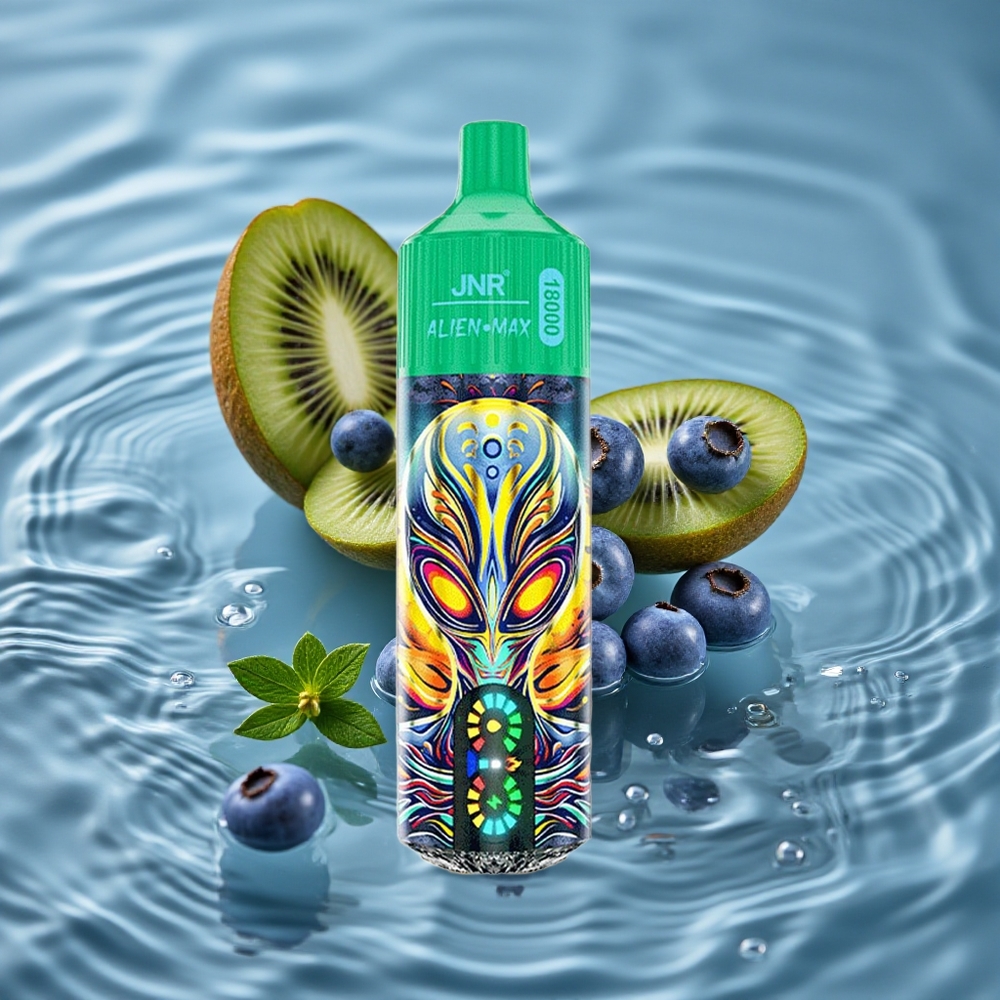 JNR Alien Max 18000 Puffs Dvigubas Tinklelis Mėlynųjų Aviečių-Kiwi