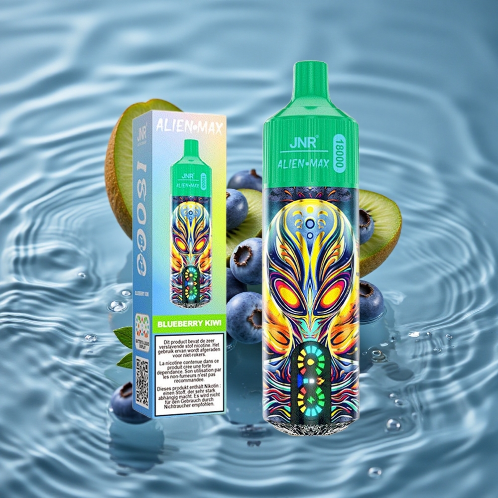 JNR Alien Max 18000 Puffs Dvigubas Tinklelis Mėlynųjų Aviečių-Kiwi