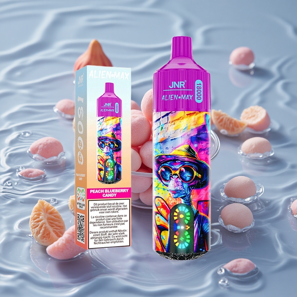 JNR Alien Max 18000 Puffs Vienkartinis Vape Persikų Mėlynųjų Uogų Saldainiai