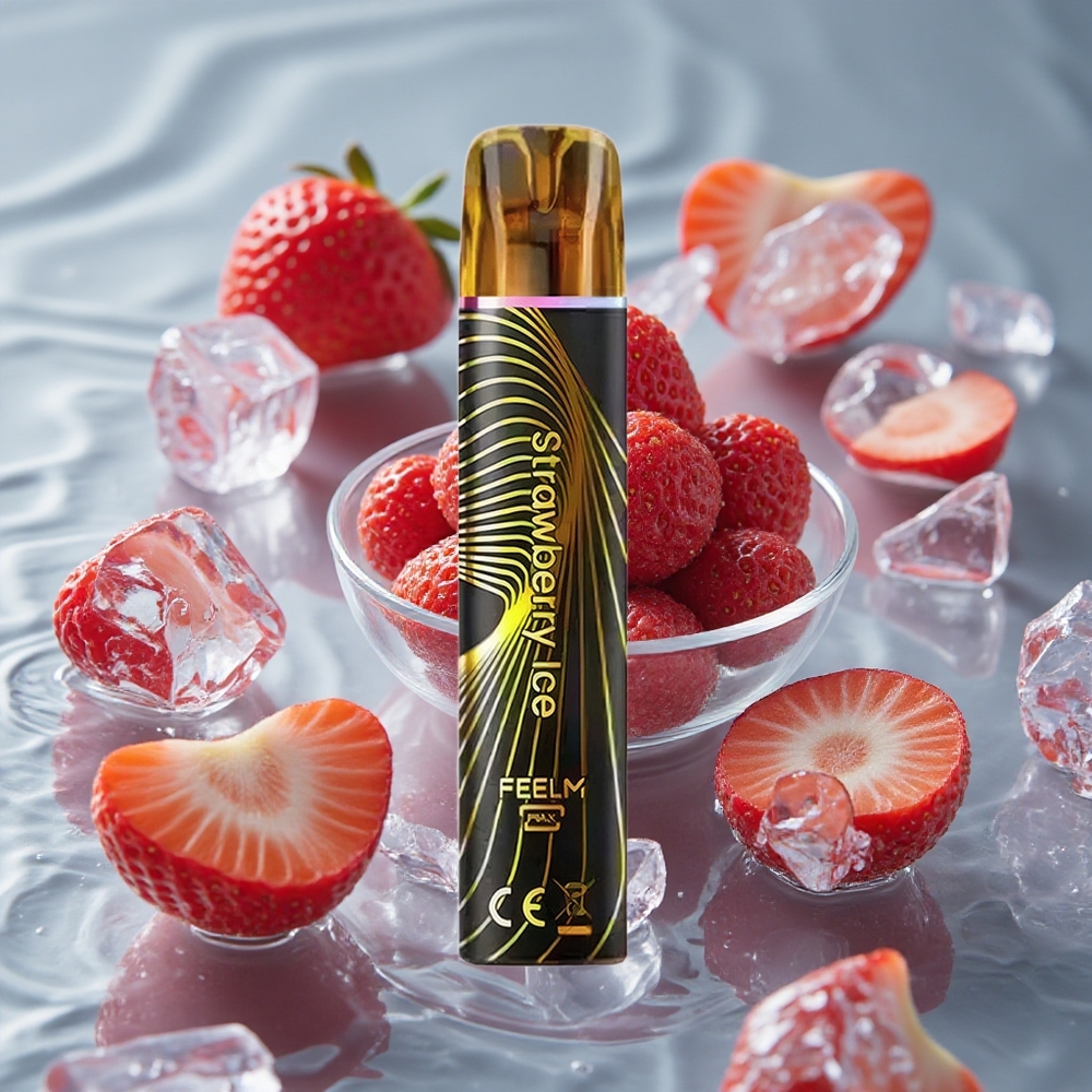 JNR BlackGolden 800 Puffs Vienkartinis Vape Braškės Ledas