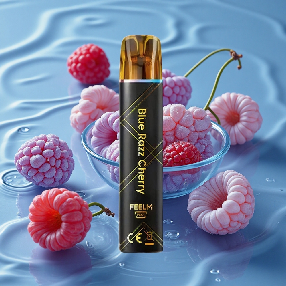 JNR BlackGolden 800 Puffs Vienkartinis Vape Mėlyna Avietė Vyšnia