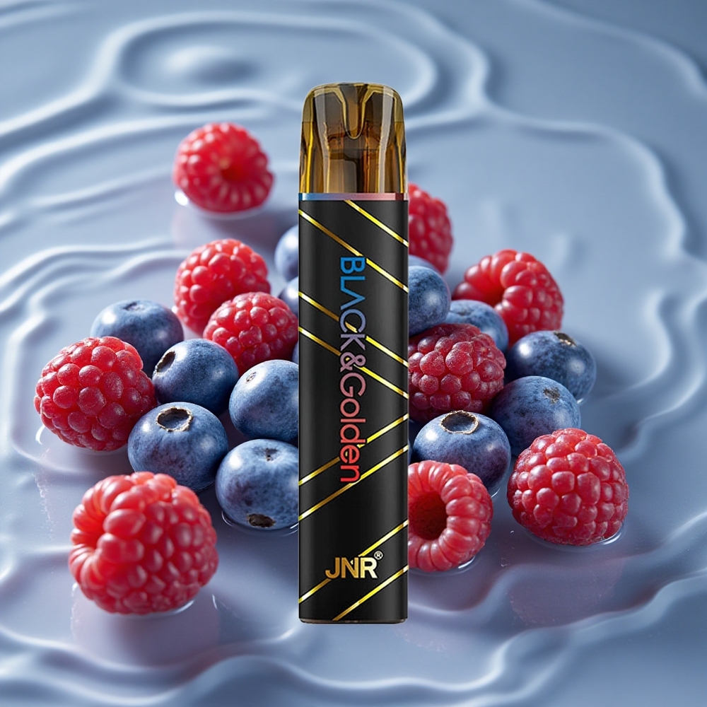 JNR BlackGolden 800 Puffs Vienkartinis Vape Mėlynoji Gervuogė Rapsūtė