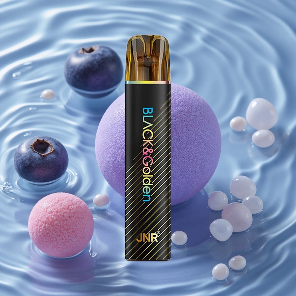 JNR BlackGolden 800 Puffs Vienkartinis Vape Mėlynųjų Uogų Burbuliai