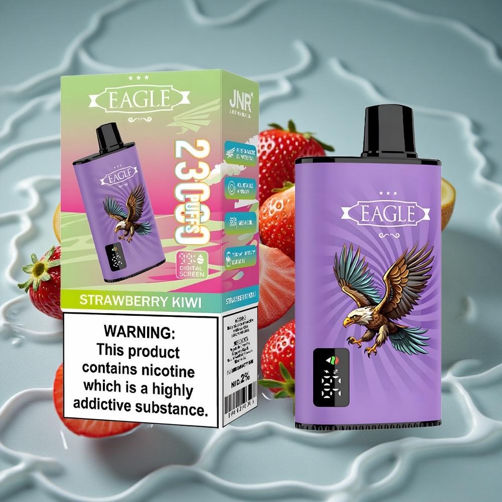 JNR EAGLE Smart 23000 Puffs Vienkartinis Vape Braškė-Kivis su Skaitmeniniu Ekranu
