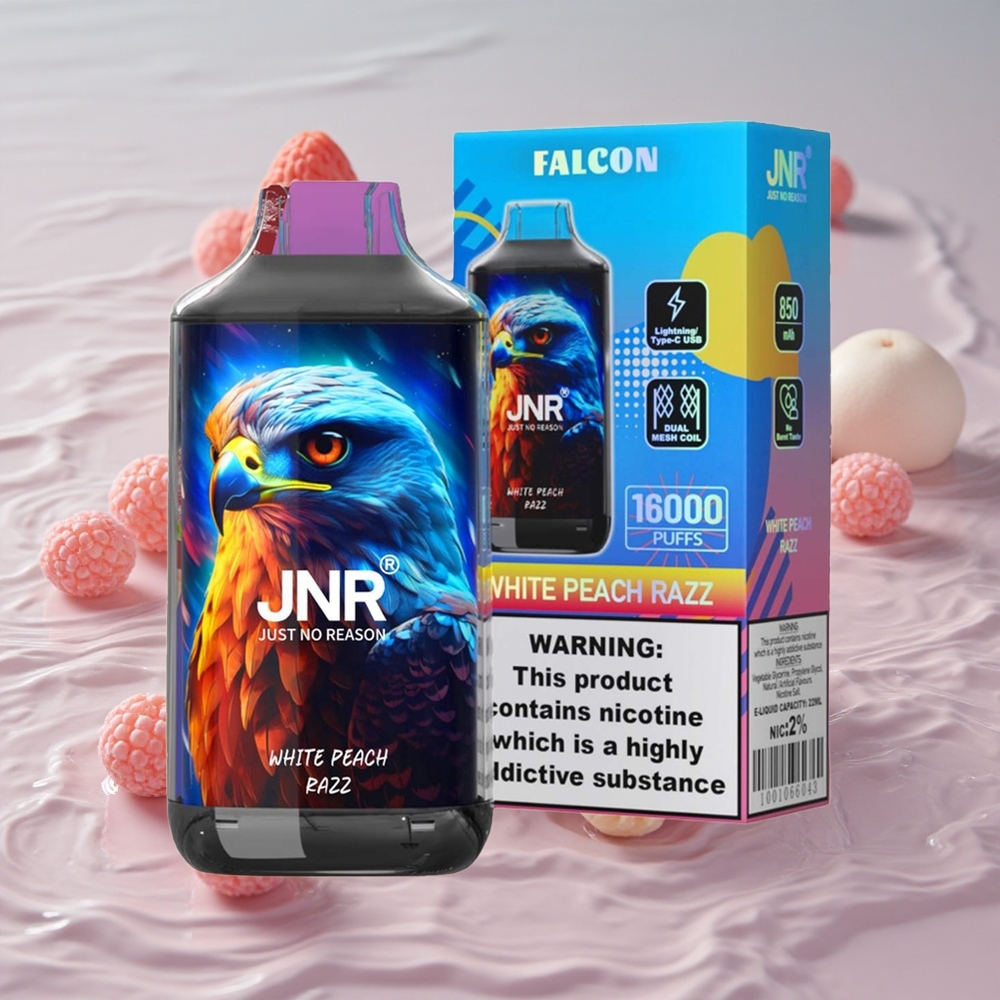 JNR Falcon 16000 Puffs Vienkartinis Vape Baltoji Persikas Razz