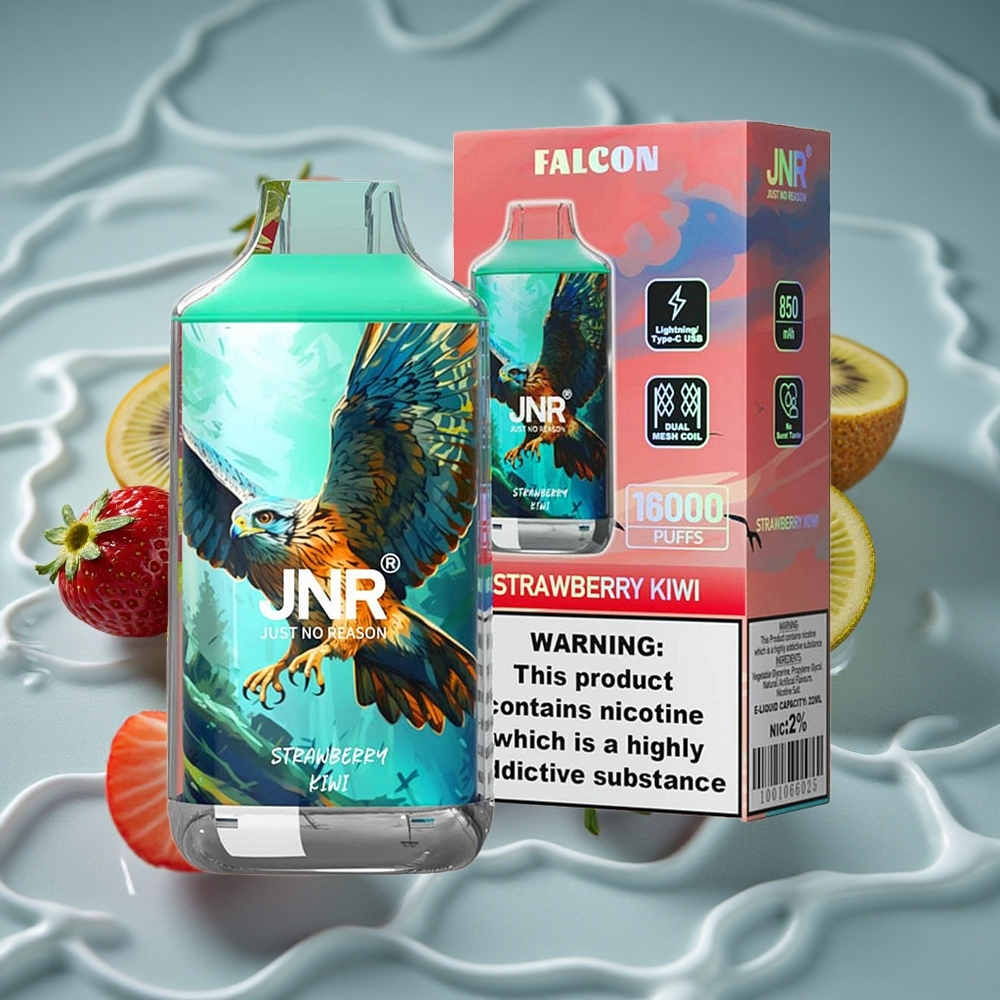 JNR Falcon 16000 Puffs Vienkartinis Vape Braškė Kiwi