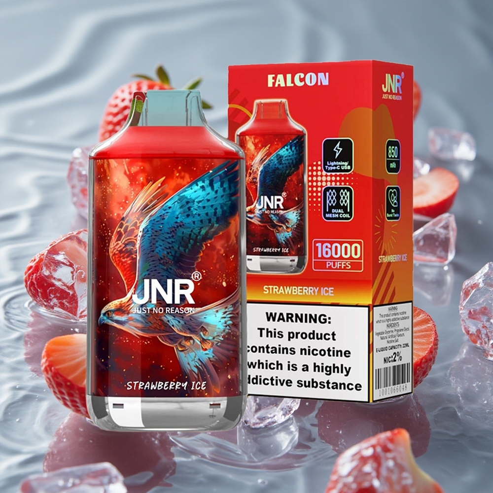 JNR Falcon 16000 Puffs Vienkartinis Vape Braškės Ledas